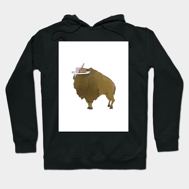 Buffalo with Cake - Happy Birthday Hoodie by trippyart